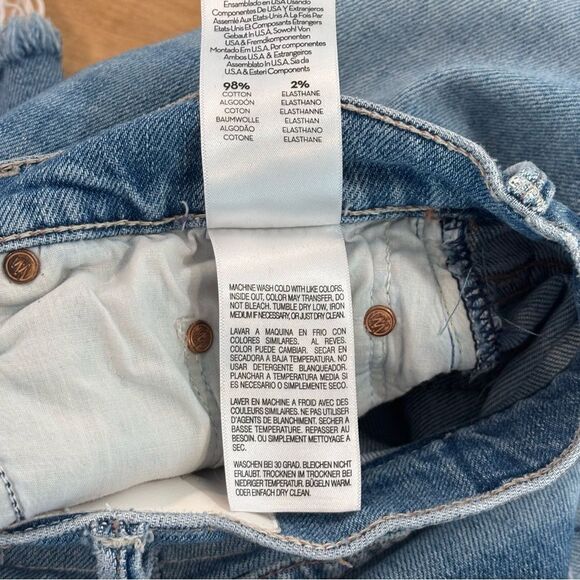 Mother The Trickster Fray Hem Biker Denim Shorts in Slay It With Flowers 26 - Picture 7 of 11